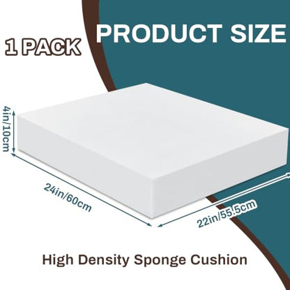 Frienda 1 Pack 5" x 22" x 24" Upholstery High Density Craft Foam, White - size: 5" X 22" X 24"