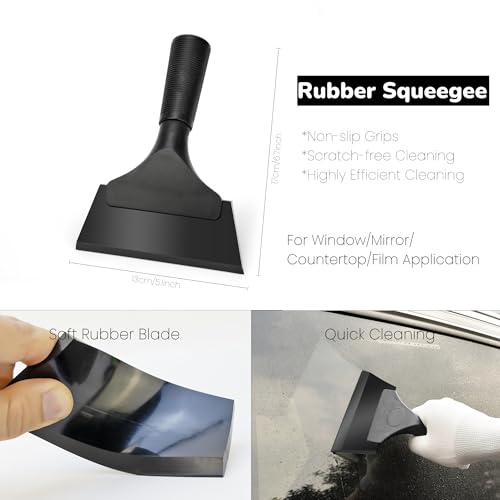 Black Window Tinting Vinyl Wrap Kit: Squeegee, Cutter, Film Tuck Tool