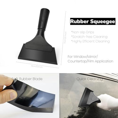 Black Window Tinting Vinyl Wrap Kit: Squeegee, Cutter, Film Tuck Tool
