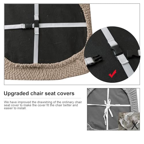 Genina Seat Covers for Dining Room Washable Chair Seat Slipcovers Set of 6 - color: Taupe, size: 16-20in Not waterproof