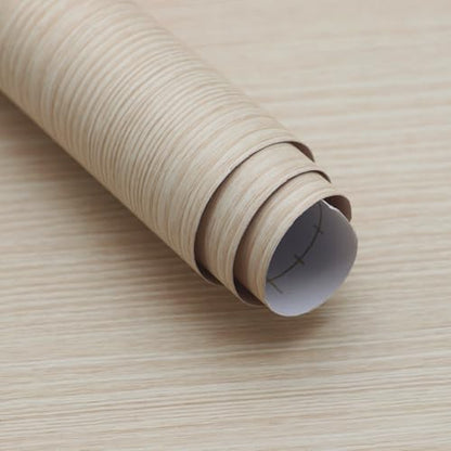 Beige Light Wood Contact Paper Peel and Stick Wallpaper Wood Vinyl Wrap - color: Beige, size: 24" x 196.8"