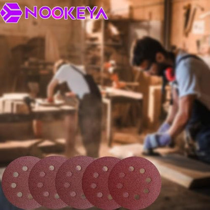 110pcs 5 Inch 8-Hole Sanding Discs Hook and Loop Sandpaper Discs 60 80 120 220 320 400 600 800 1000 1500 2000 Grits Sandpaper for Random Orbital Sander - style: 110pcs 60-2000 Assort Grits
