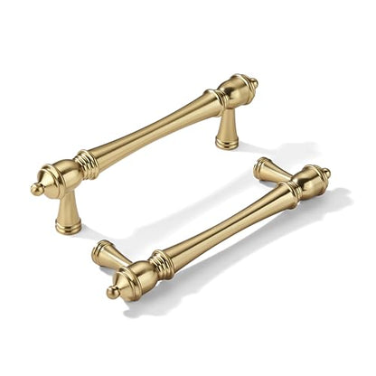 khtumeware 10 Pack 3-1/2 inch(89mm) Hole Center Champagne Bronze Cabinet Pulls Heavy-Duty Solid Warm Brass Cabinet Hardware Drawer Pulls Hardware Suitable for Kitchens bathrooms and Dressing Tables - color: Champagne Bronze, size: 3-1/2inch(89mm) hole cen