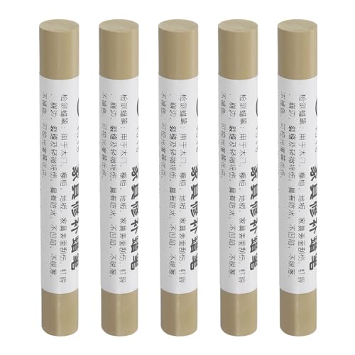 uxcell Furniture Repair Crayons, 5Pcs - Wood Wax Filler Stick, Furniture Markers Touch Up - for Scratches Holes Tables Desks Wooden Floors Cover Ups, Warm Gray - color: Warm Gray