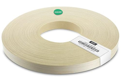 WoodPress® 7/8 inch Real Maple Wood Unglued Edge Banding Veneer - 500 ft Professional Trade Roll - Sanded & Fleeced Trim for Furniture, Worktop, Door, Table, Cabinet, Shelves