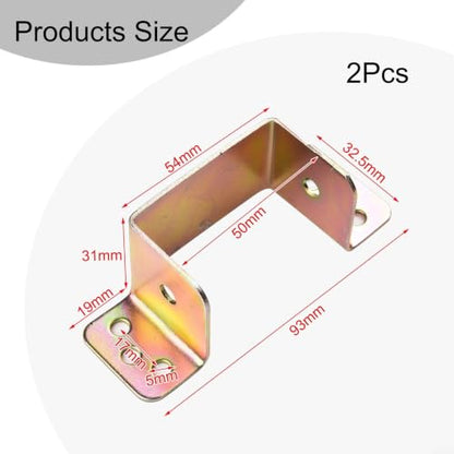 Bed Frame Center Support Brackets, Bed Frame Brackets Adapter U-Shape Bed Supporters Hardware For Headboard And Footboard(50mm) - size: 50mm
