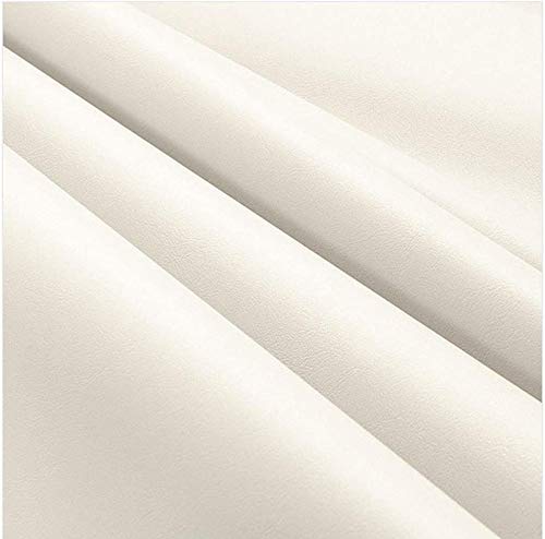 Mybecca Faux Leather Vinyl Fabric Color : White by The Yard - color: White, size: BY THE YARD