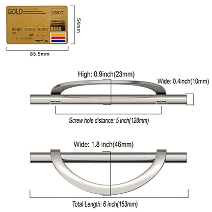 Amerdeco 10 Pack Brushed Satin Nickel Cabinet Pulls 5 Inch(128MM) Hole Centers Kitchen Cabinet Handles Hardware Kitchen Handles for Cabinets Cupboard Handles Drawer Pulls - color: Brushed Satin Nickel, size: 5"/128MM Hole Center, style: 10 Pack