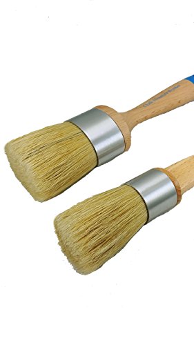 Essential Chalk Furniture Paint Brush Set: Small Detailing & Medium Boar Bristle Brushes: Perfect for Chalk Paint & Detail Work 2-Pack
