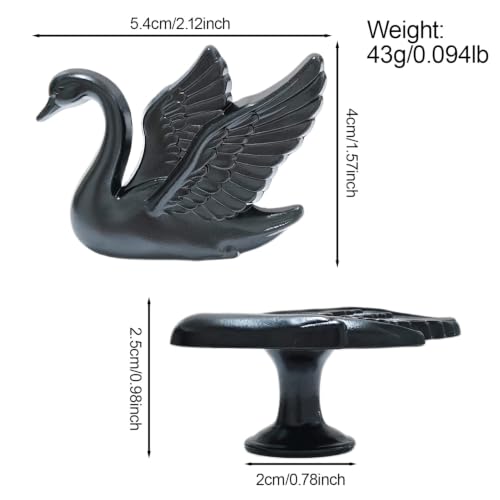 4Pack Swan Cabinet Knobs, Elegant Flying Bird Drawer Pulls Handle - color: Black