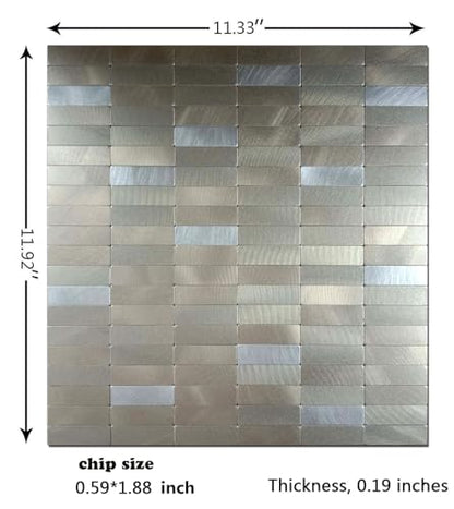 XUANINY Peel and Stick Tile Backsplash Self- Adhesive Wall Tiles Aluminum Mosaic Sticker for Kitchen (11.33"x11.92" Per Sheet, Pack of 8 pcs) (Frosted Champagne+Frosted Silver 8) - color: Frosted Champagne+Frosted Silver 8
