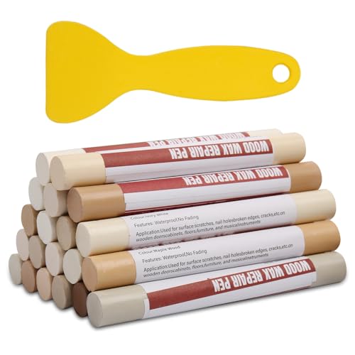Wood Filler Sticks 20 Colors Repair Wax Sticks Kit Furniture Touch Up Crayons for Repairing Scratches Holes Cracks Wood Floor Tables Cabinets Doors Hardwood(White Series) - color: White Series