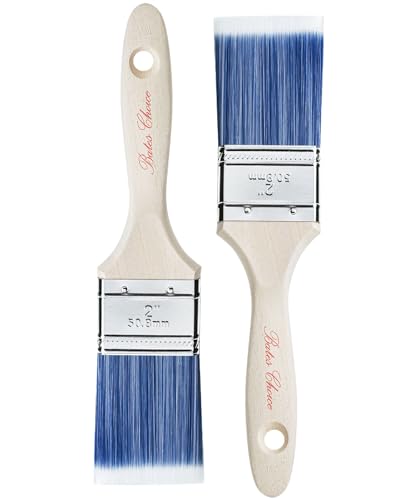 Bates Paint Brushes - 2 Inch, 2 Pack, Treated Wood Handle, Stain & Wall Brushes - color: Wood Handle, size: 2 Pack, 2"