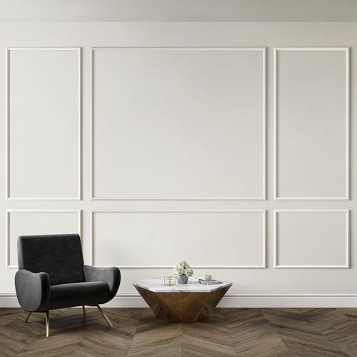 INMOZATA Pre-Cut Peel and Stick Wall Molding Kit, 3 Top 3 Bottom - size: 63" x 31",63" x 72"