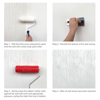 Hanroy 8" Pattern Paint Roller for Wall Texture Art - color: 2008T