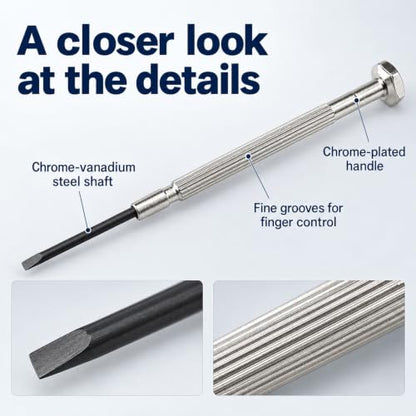 6 PCS Precision Screwdriver Set Mini Flathead and Phillips Tools - color: Silver, size: 6PCS