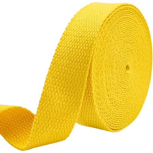 1 inch Cotton Webbing 5 Yards, Soft & Sturdy for Bag Handles - color: Gold 512