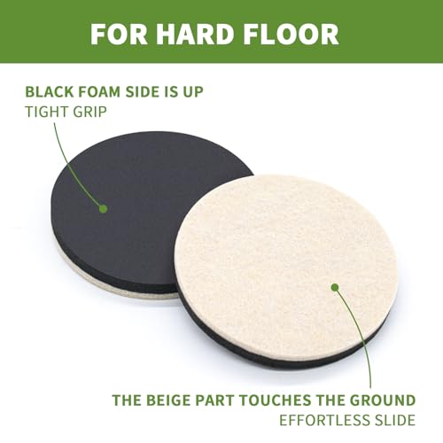 2 in 1 Furniture Sliders, 16 PCS in 3 1/2" or 4", Beige - size: 16 PCS 3 1/2 inch Beige