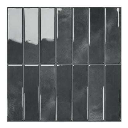 STICKGOO 10-Sheet Peel and Stick Backsplash Tile(Thicker Design) - color: Marquina Black