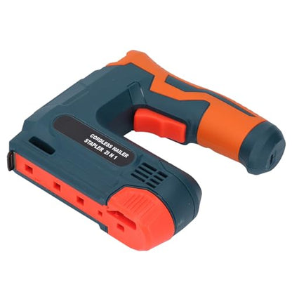 Electric Brad Nailer, Portable Cordless Brad Nailer with 3 Safety Switches, Battery Powered USB Charging Multifunctional Nail Gun for Upholstery, Carpentry and Woodworking Projects