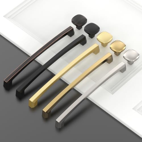 Asidrama 10 Pack 7.5 inch Brushed Gold Kitchen Cabinet Handles - color: Brushed Gold, size: 7.5" Hole Center(192mm)