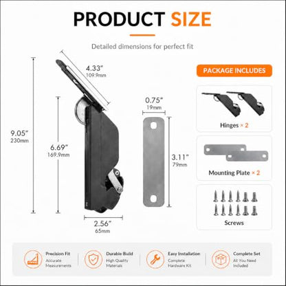 2Pack Adjustable Cabinet Door Lift Support,Soft Close Lid Support Hinge