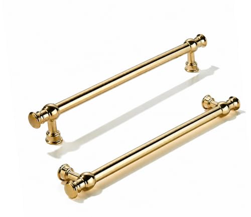 khtumeware Handmade 100% Solid Real Brass Unlacquered Brass Cabinet Pulls - size: 8 Inch Hole Center