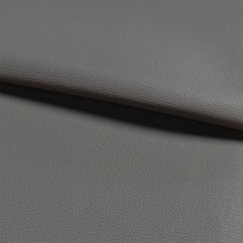 Grey Faux Leather Fabric 197"×55" Lychee Grain Upholstery Vinyl - color: Gray Lychee Grain, size: 197"x55" (500cm x 140cm)