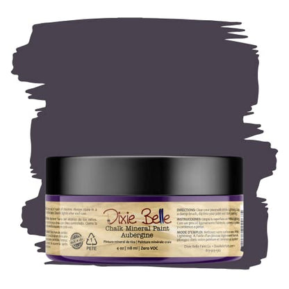 Dixie Belle Paint Company Chalk Mineral Paint - Aubergine (4 Fl Oz - color: Aubergine, size: 4 Fl Oz (Pack of 1)