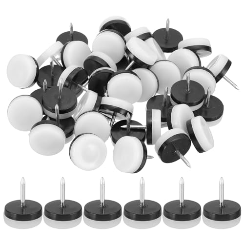 PATIKIL 0.94" Dia Chair Slides, 40 Pcs Nail on Furniture Glides Chair Leg Floor Protectors for Wooden Furniture, Table Feet, Carpet and Hardwood, White - color: White, size: 0.94"