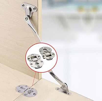 WANLIAN(2 Pieces)-90 Degree Page Turning axis Adjustable Cabinet Door Concealed Hinge Special Table Drop Down Hinge Flush Hinge