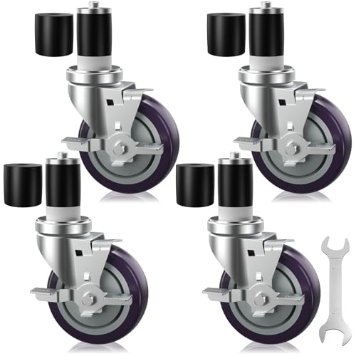 4 Inch Expanding Stem Caster Set of 4 for Stainless Steel Table - style: 4 Inch
