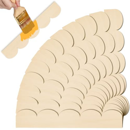 Scalloped Wood Trim Decorative Scallop Trim, 12 Pack - size: 15.74 X 3.94 Inch