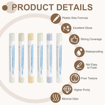 uxcell 12Pcs Wood Filler Sticks Kit, 12 Colors White & Light Brown Series - color: White Light Brown Series