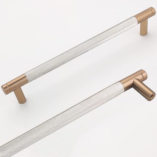 24 Pack 7 1/2 Inch 192 mm Bar Cabinet Pulls Bronze and Nickel Knurled Handles for Drawer Pulls Cupboard Aluminum Handles (Modern, Bronze and Nickel, 7 1/2 Inch) - color: Bronze and Nickel, size: 7 1/2 Inch