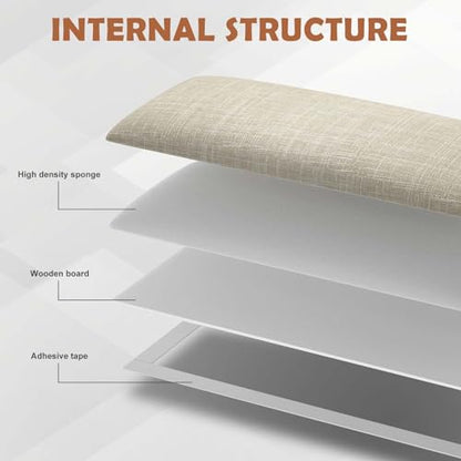 IFNOW Wall Mounted Headboard, Peel and Stick Panels, Beige, Queen - color: Fabric-beige, size: Queen