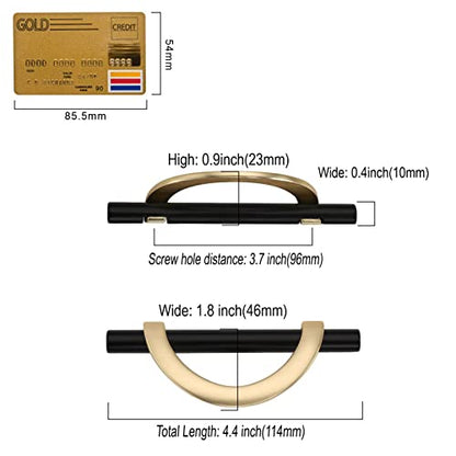 Amerdeco 10 Pack Black Brushed Gold Cabinet Pulls 3.75 Inch(96MM) Hole Centers Kitchen Cabinet Handles Hardware Kitchen Handles for Cabinets Cupboard Handles Drawer Pulls… - color: Black Brushed Gold, size: 3.75"/96MM Hole Center, style: 10 Pack