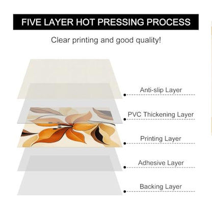 HOMETITUTE Orange Lily Flower Peel Stick Vinyl Floor Tile 12x12 Inch - style: Orange Floral