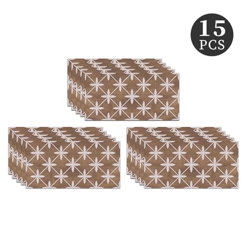 Peel and Stick Backsplash Tile Sticker,15pcs Brown,5.91"x11.81" - color: Hzw-gas-026, size: 5.91 x 11.81 inch