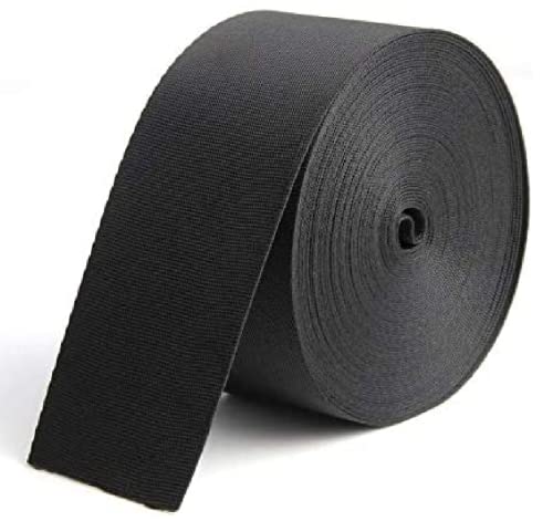 LIUSM 10 Yard Nylon Webbing Strap,Black Durable Flat Straps (2 inch)