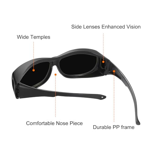 HARFINGTON Welding Safety Glasses IR PPE Protective Glasses Lens CE Certified Protective Welding Eyewear - color: Black, size: Shade 8