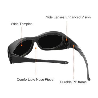 HARFINGTON Welding Safety Glasses IR PPE Protective Glasses Lens CE Certified Protective Welding Eyewear - color: Black, size: Shade 6