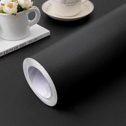 practicalWs 35.4 in x118 in Black Wallpaper Peel and Stick Wallpaper - color: Black, size: 35.4" x 118"