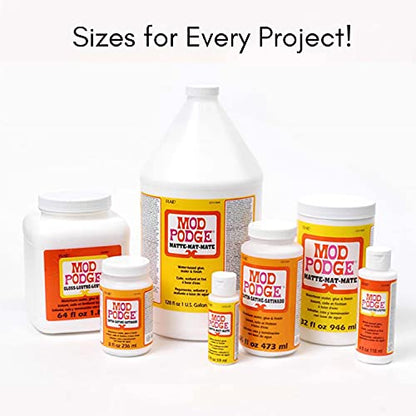 Mod Podge Matte Sealer, Glue & Finish: All-in-One Craft Solution- Quick Dry, Easy Clean, for Wood, Paper, Fabric & More. Non-Toxic - Craft with Confidence, Made in USA, 8 oz., Pack of 1 - size: 8 fl oz