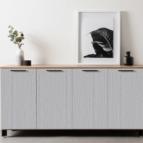 Wood Grain Contact Paper 15.7" x 472" Peel and Stick Wallpaper Grey - color: Gray, size: 15.7" x 472"