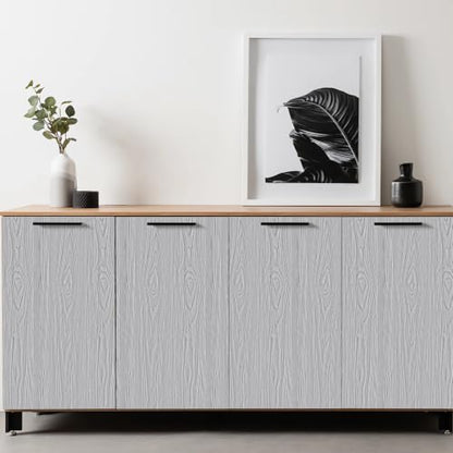 Wood Grain Contact Paper 15.7" x 78" Peel and Stick Wallpaper Grey - color: Gray, size: 15.7" x 78"
