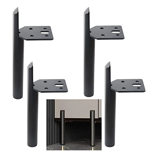 10 Inch Furniture Legs Side Mounted Coffee Table Feet Black, Set of 4 - size: 10 Inch