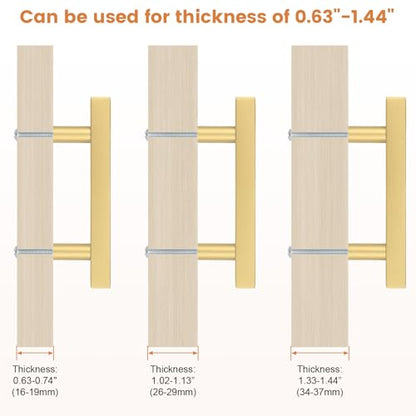 Probrico Brushed Brass Cabinet Pulls & Handles 3" CC Square 5 Pack - color: Brushed Brass, size: Hole Center: 76mm(3inch)