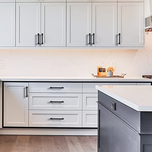 Amerdeco 10 Pack Matte Black Knurled Cabinet Pulls 3 Inch(76mm) Hole Center Kitchen Cabinet Handles Drawer Pulls Cabinet Hardware ZH0034 - color: Matte Black, size: 3"/76MM Hole Center