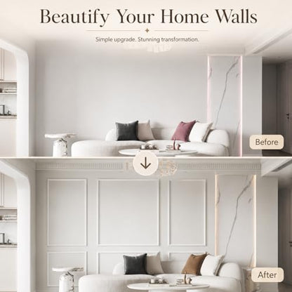 Accent Peel and Stick Wall Molding Kit Frame Pre Cut Moulding Panels - size: 50"x40"x20"